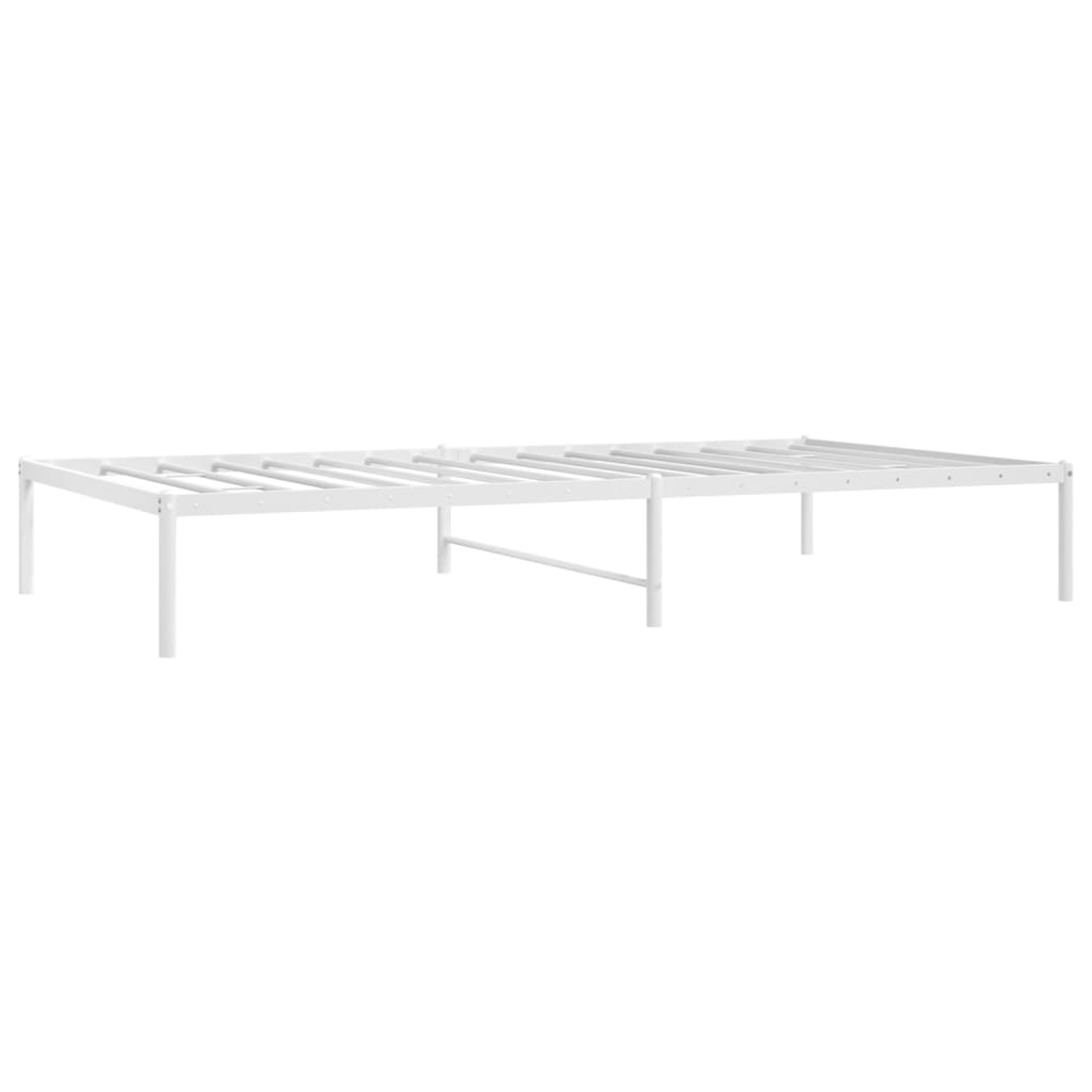 vidaXL Metal Bed Frame without Mattress White 75x190cm