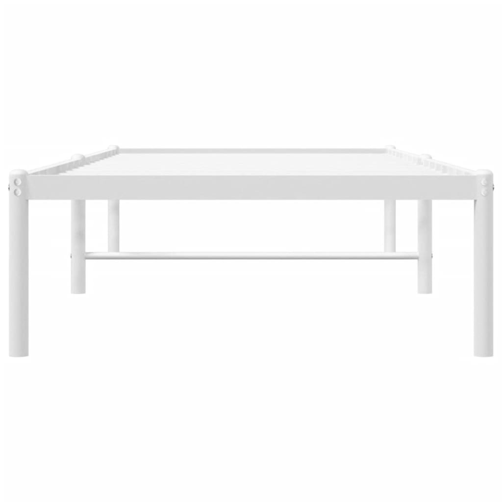 vidaXL Metal Bed Frame without Mattress White 75x190cm