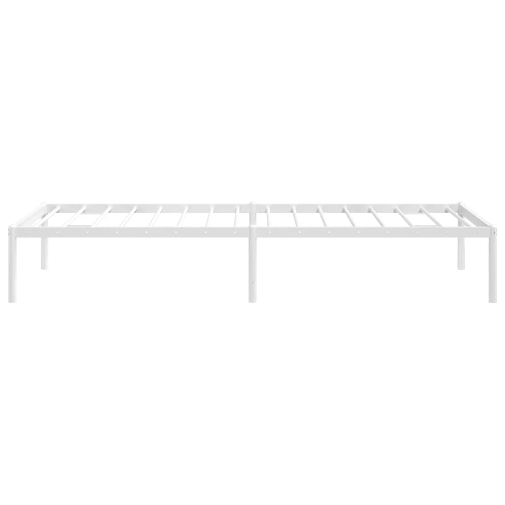 vidaXL Metal Bed Frame without Mattress White 75x190cm