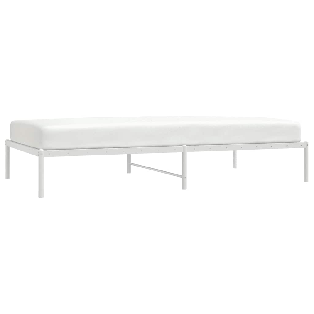 Metal Bed Frame without Mattress White 107x203cm