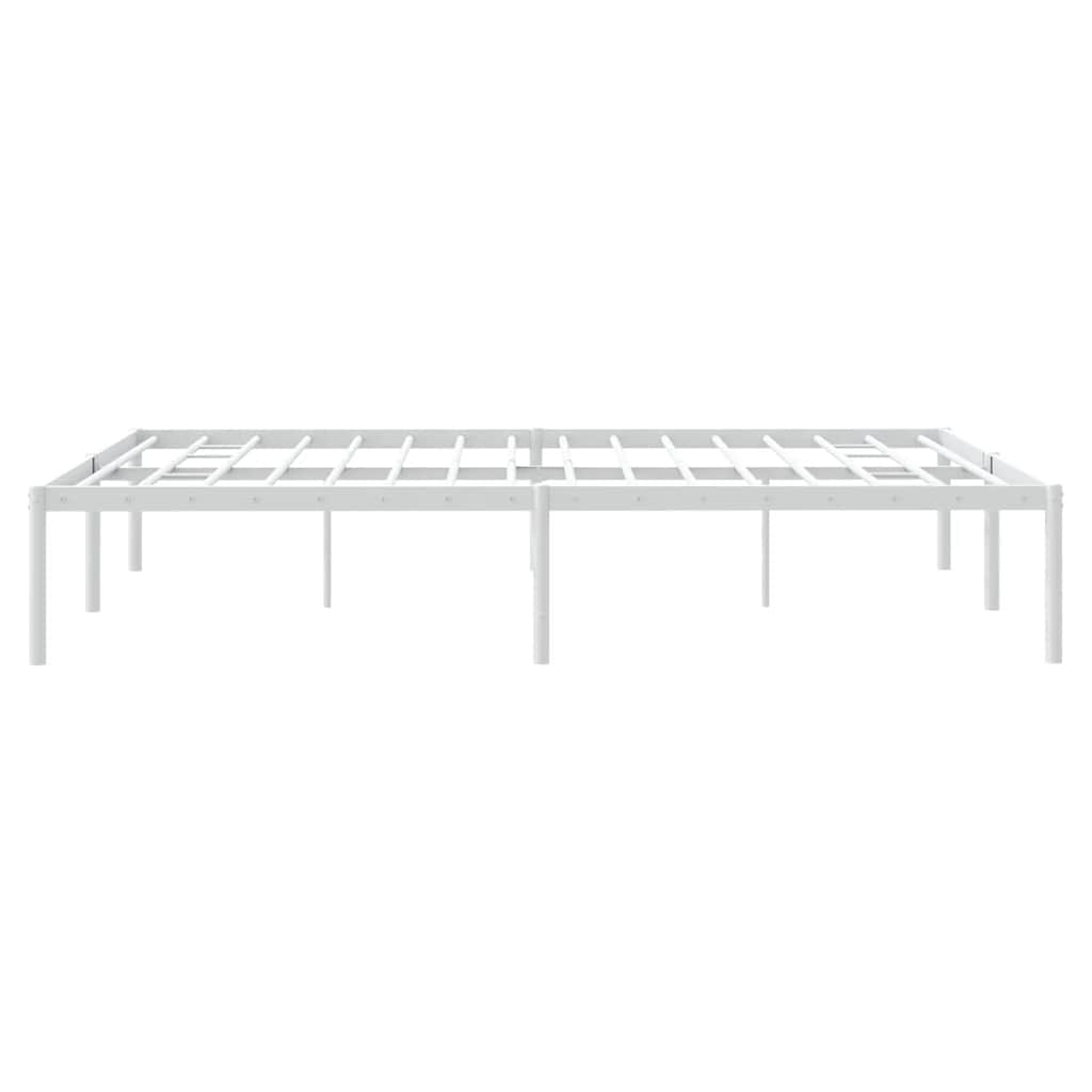 Metal Bed Frame without Mattress White 160x200cm