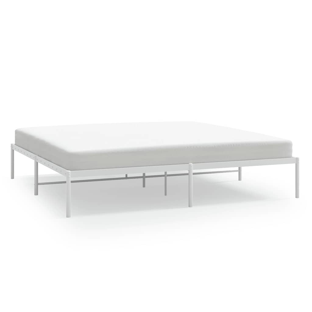 Metal Bed Frame without Mattress White 180x200cm