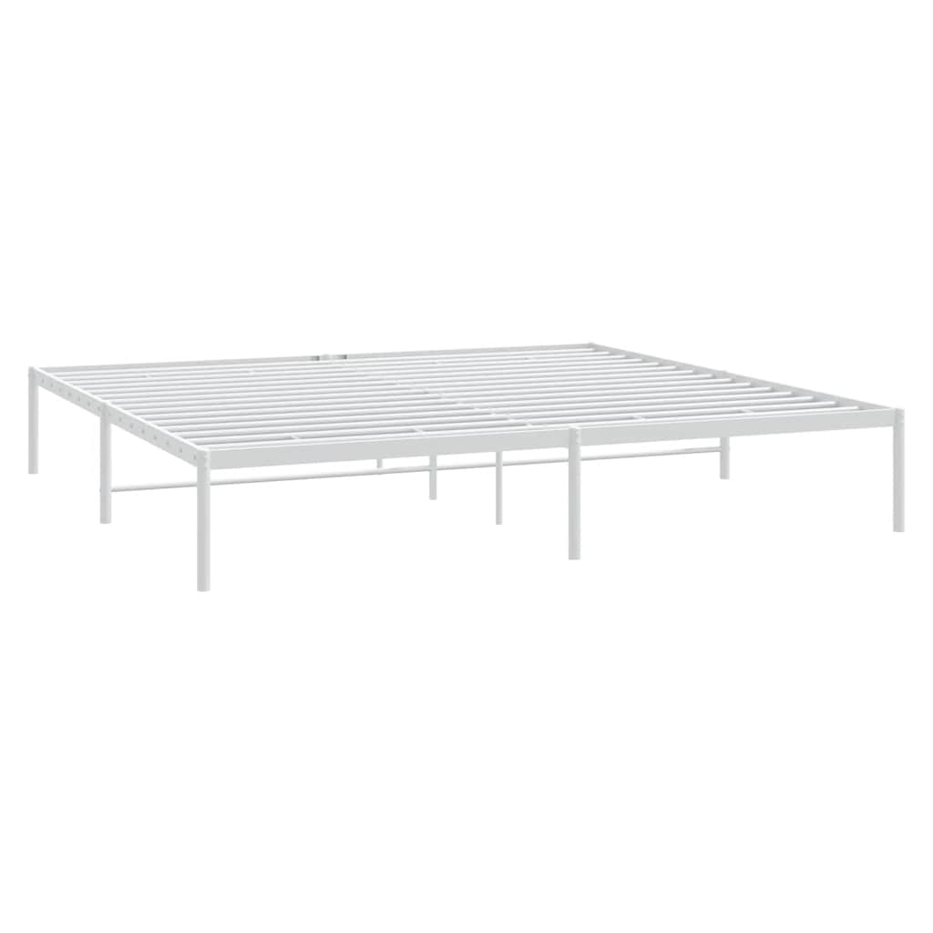 Metal Bed Frame without Mattress White 180x200cm