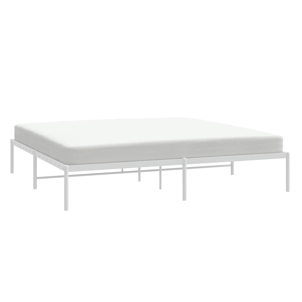 Metal Bed Frame without Mattress White 180x200cm
