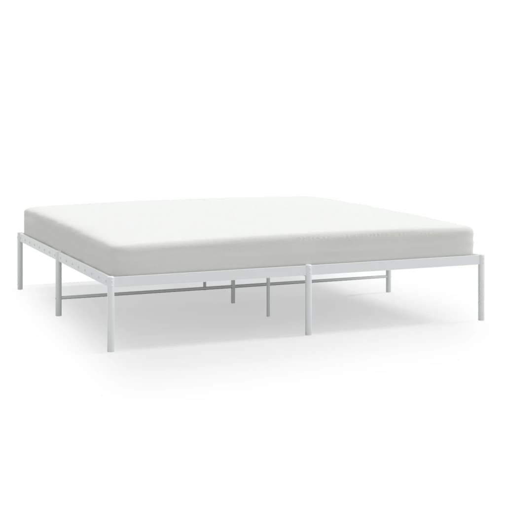 vidaXL Metal Bed Frame without Mattress White 183x213cm