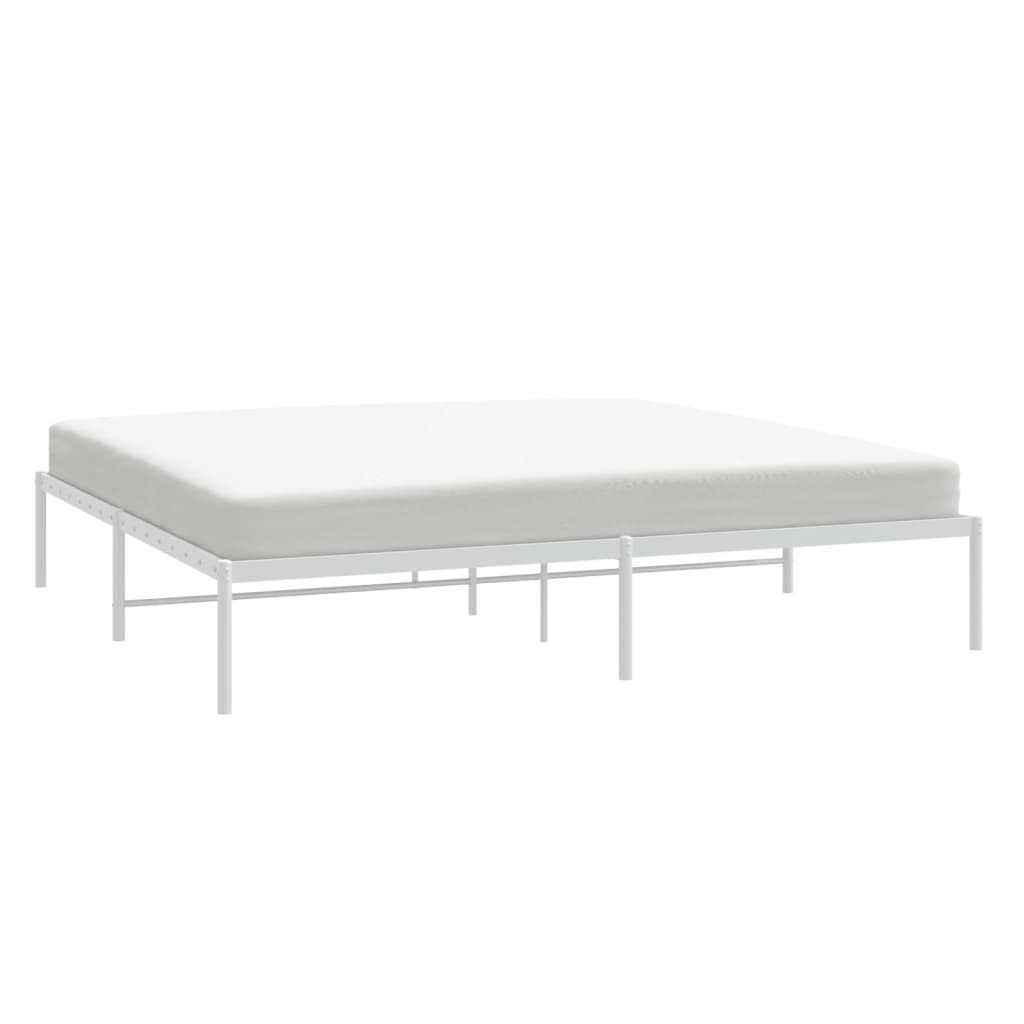 vidaXL Metal Bed Frame without Mattress White 183x213cm