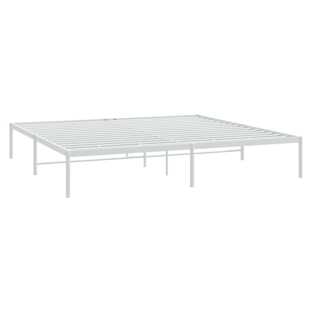 vidaXL Metal Bed Frame without Mattress White 183x213cm