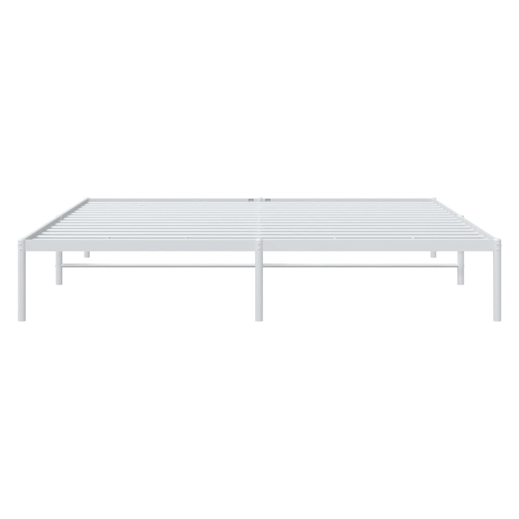 vidaXL Metal Bed Frame without Mattress White 183x213cm