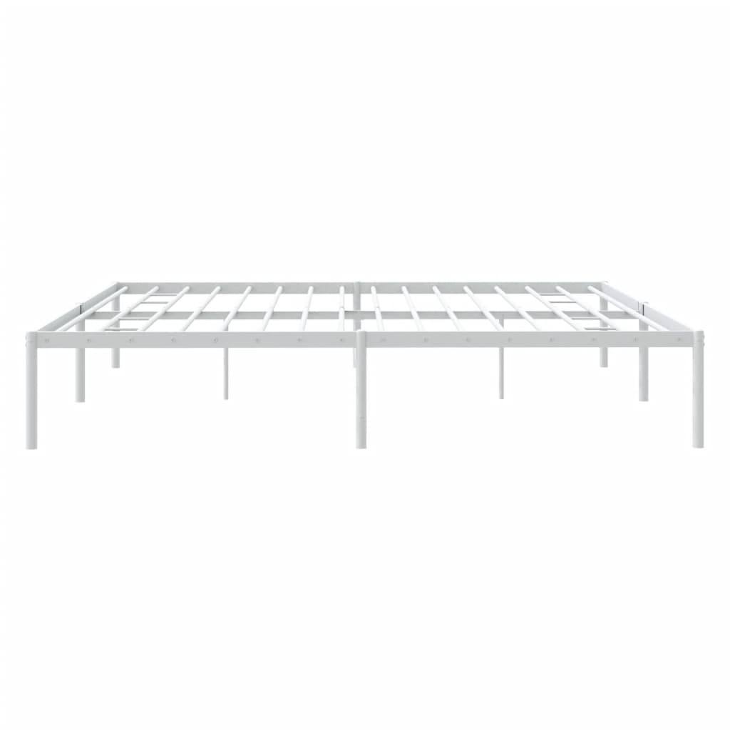 vidaXL Metal Bed Frame without Mattress White 183x213cm