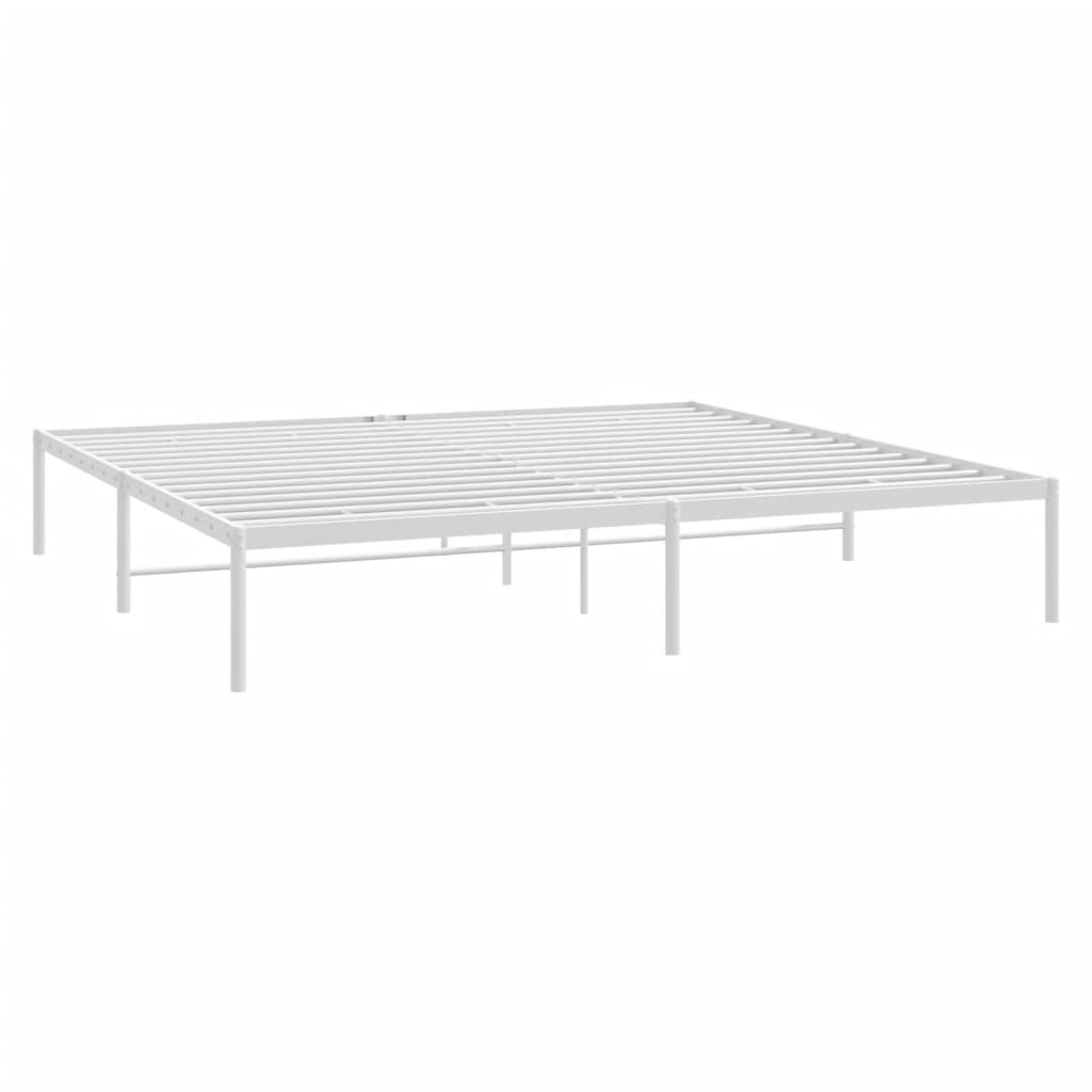 Metal Bed Frame without Mattress White 193x203cm