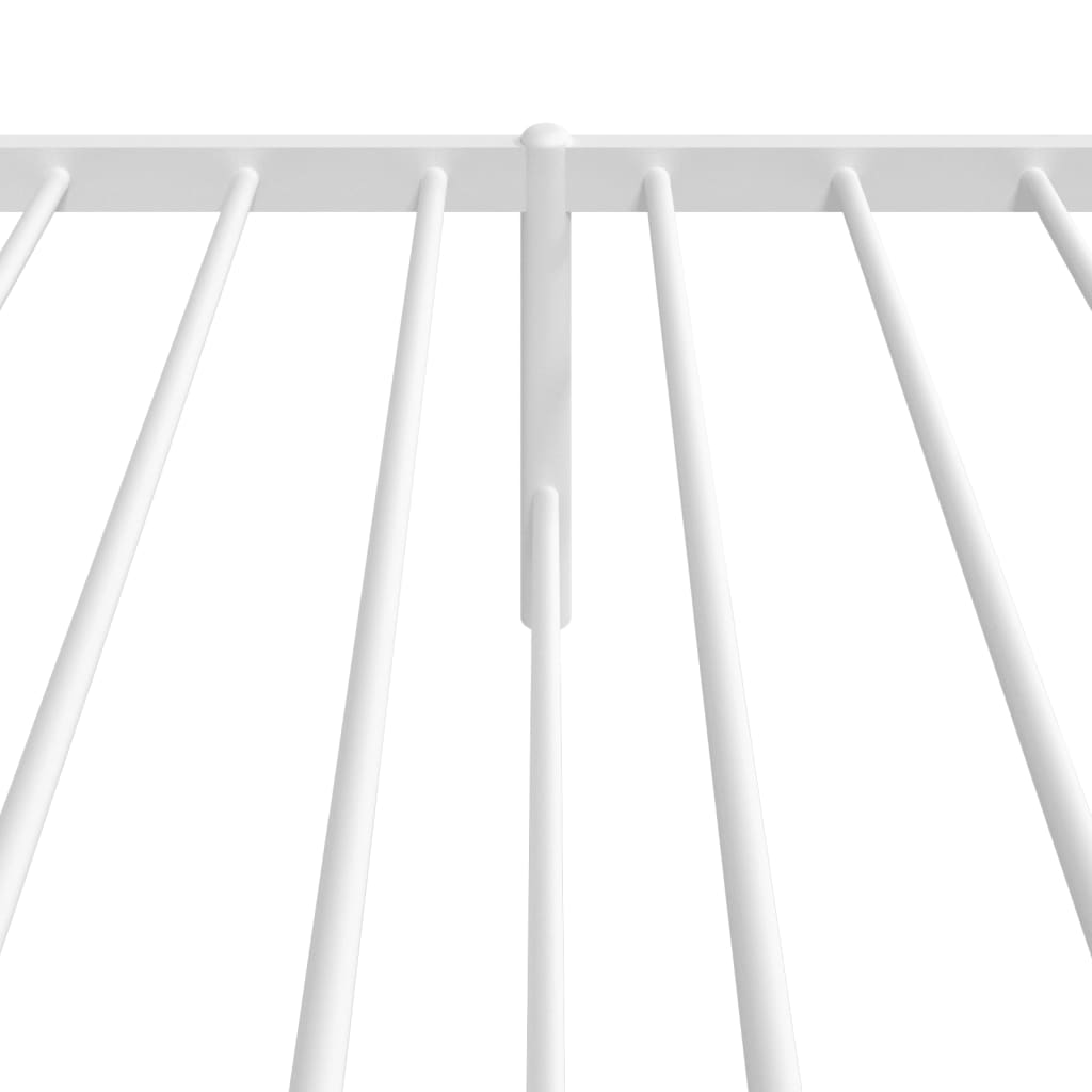 vidaXL Metal Bed Frame without Mattress with Headboard White 75x190cm