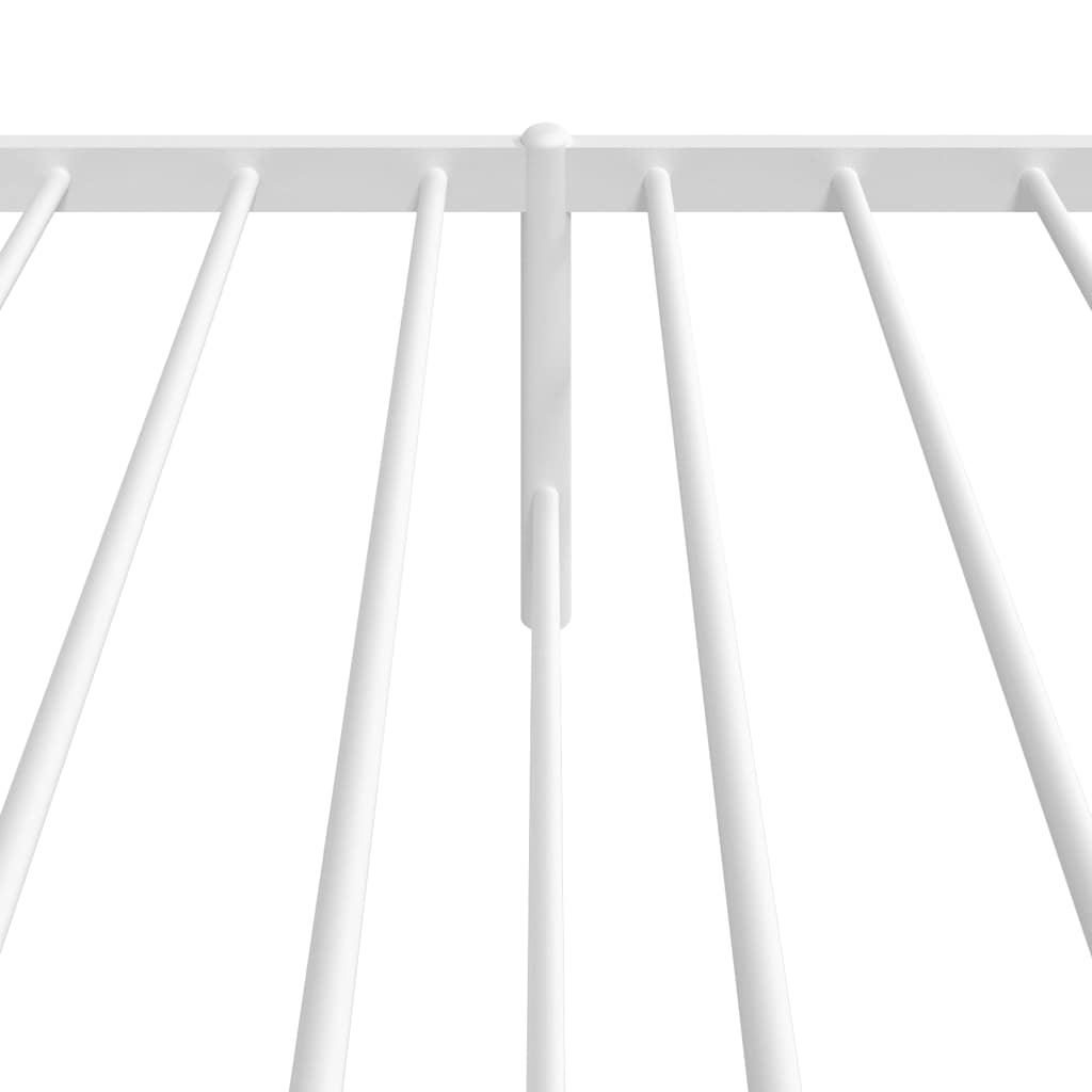 Metal Bed Frame without Mattress with Headboard White 100x200cm