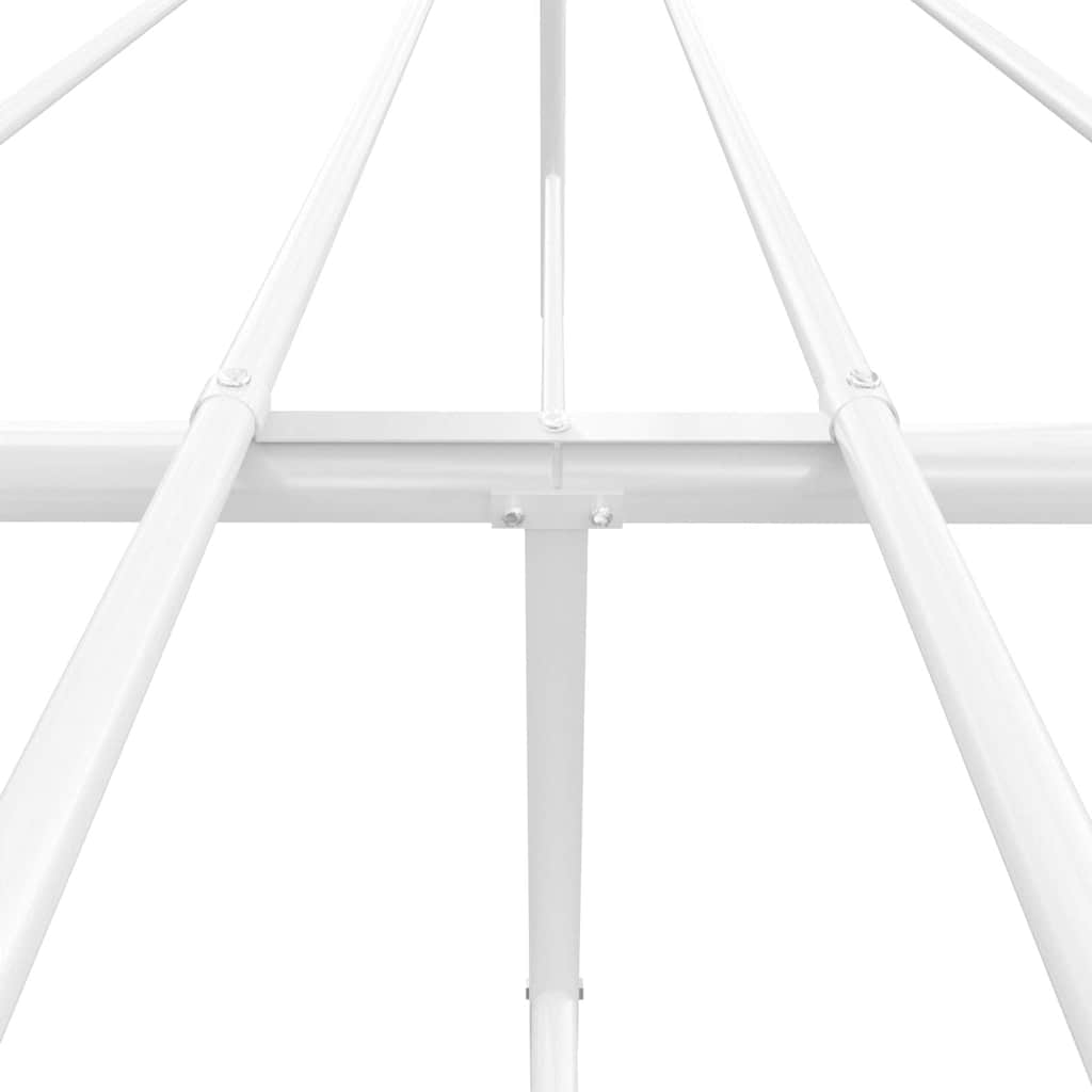 Metal Bed Frame without Mattress with Footboard White 140x190cm