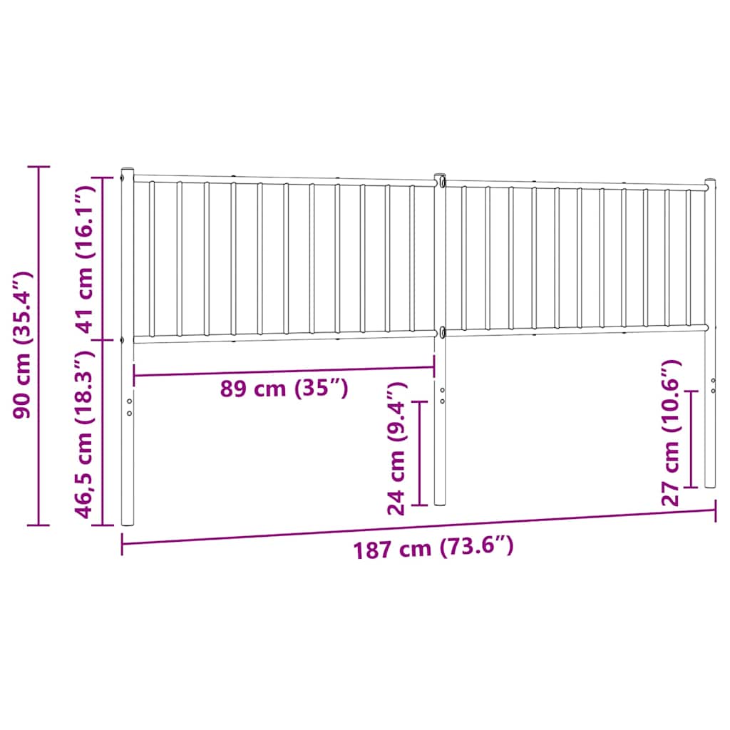 Metal Replace Headboard White 180 cm