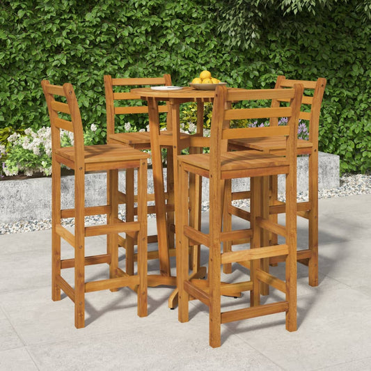 vidaXL 5 Piece Garden Bar Set Solid Wood  Acacia