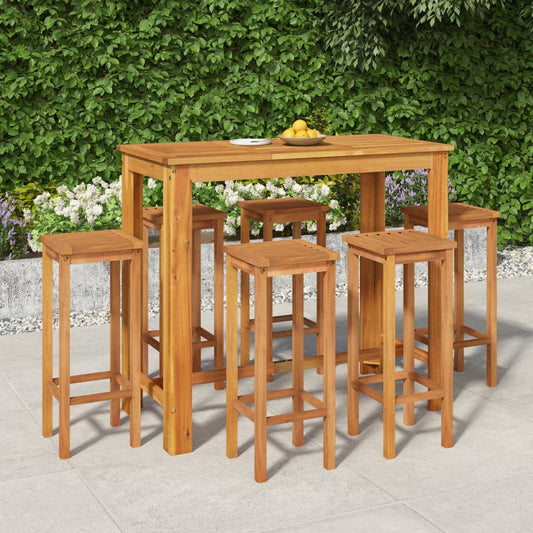 7 Piece Garden Bar Set Solid Wood  Acacia