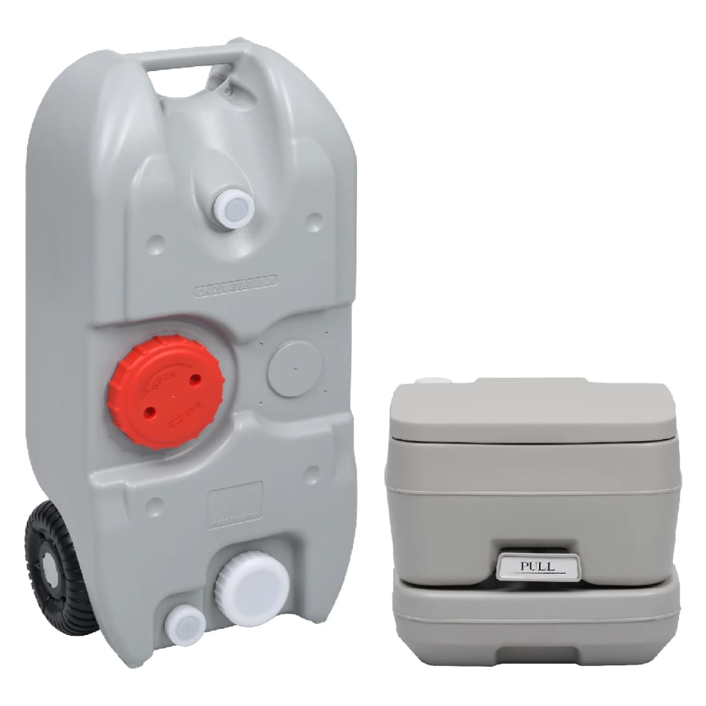 vidaXL Portable Camping Toilet and Water Tank Set