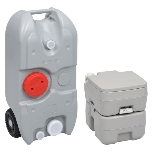 vidaXL Portable Camping Toilet and Water Tank Set