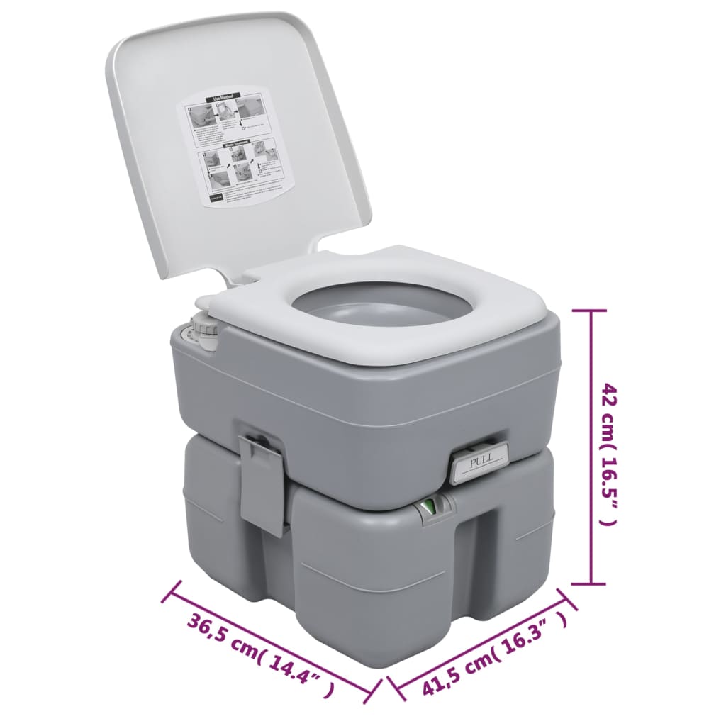 vidaXL Portable Camping Toilet and Water Tank Set