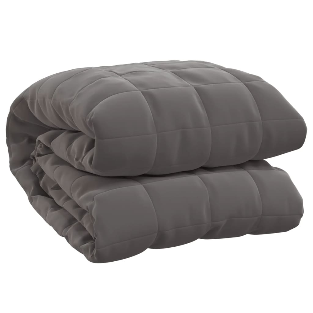 vidaXL Weighted Blanket Grey 135x200 cm Single 10 kg Fabric