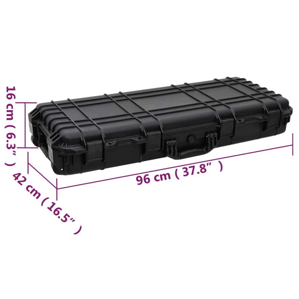 vidaXL Wheeled Flight Case Black 96x42x16 cm PP