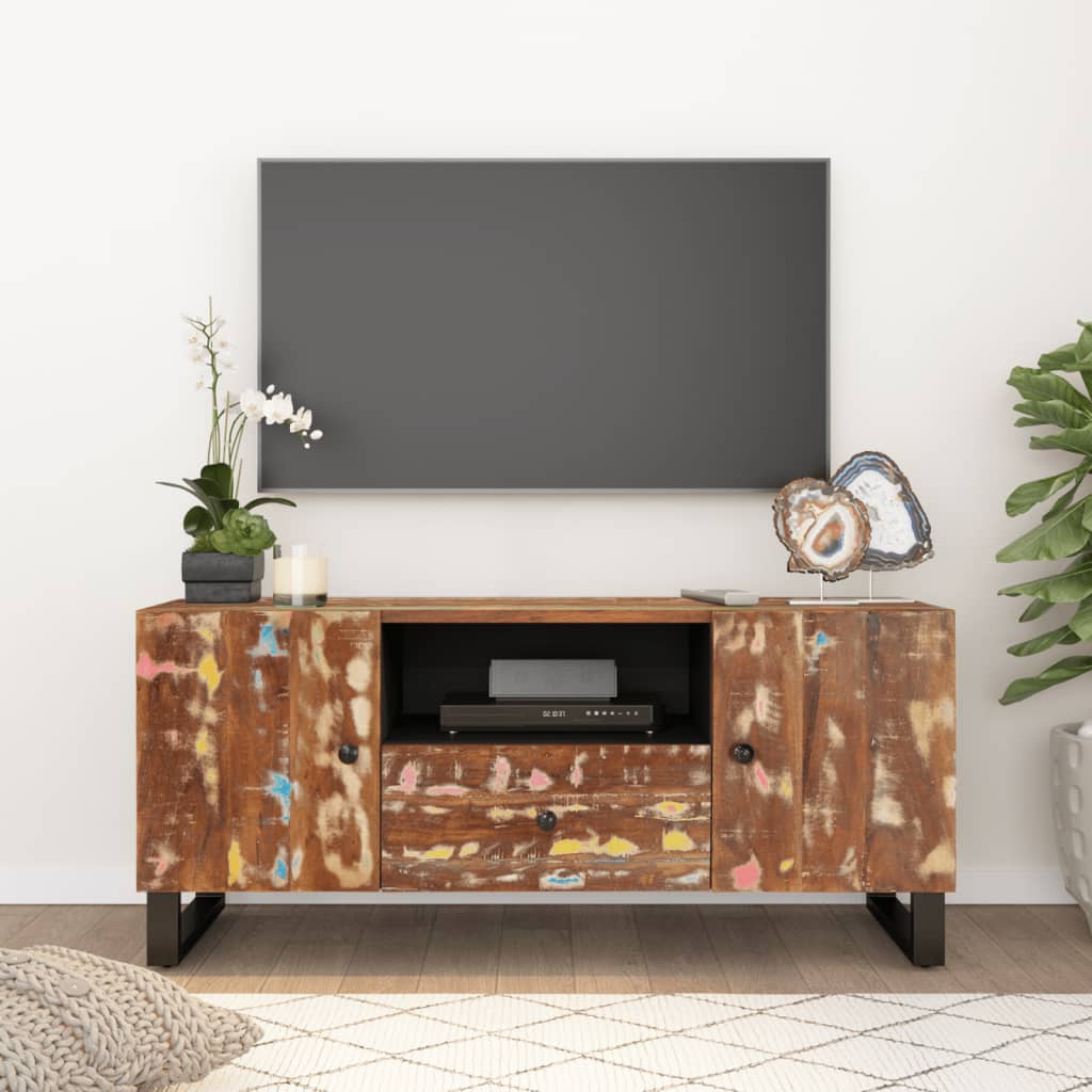 TV Cabinet 105x33,5x46 cm Solid Wood Reclaimed&Engineered Wood