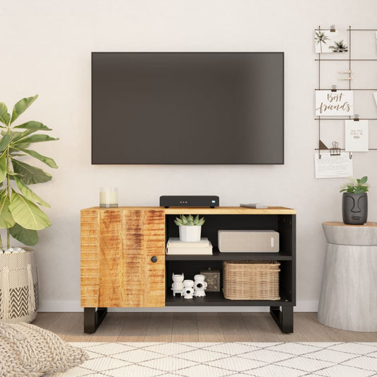 TV Cabinet 80x33x46 cm Solid Wood Mango&Engineered Wood