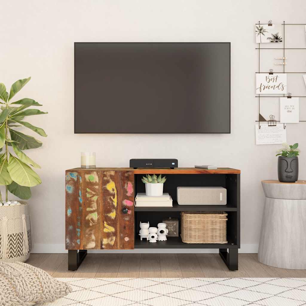 TV Cabinet 80x33x46 cm Solid Wood Reclaimed&Engineered Wood