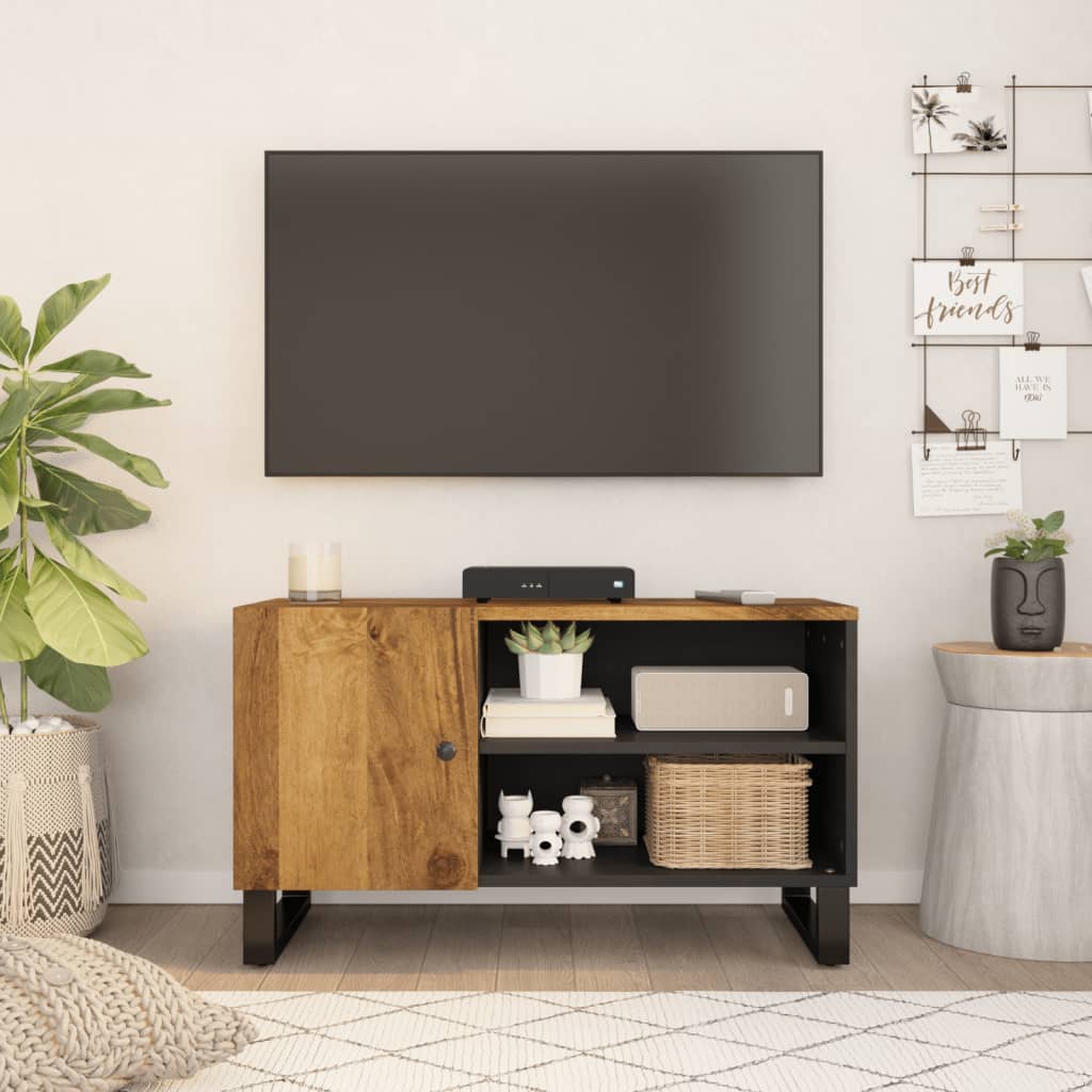 TV Cabinet 80x33x46 cm Solid Wood Mango&Engineered Wood
