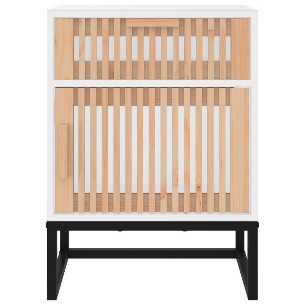 Bedside Cabinets 2 pcs White 40x30x55.5 cm Engineered Wood&Iron