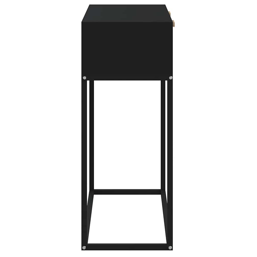 Console Table Black 80x30x75 cm Engineered Wood and Iron