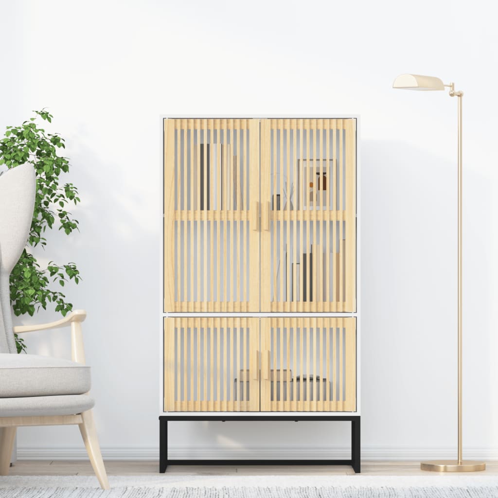Highboard White 70x35x125 cm Engineered Wood