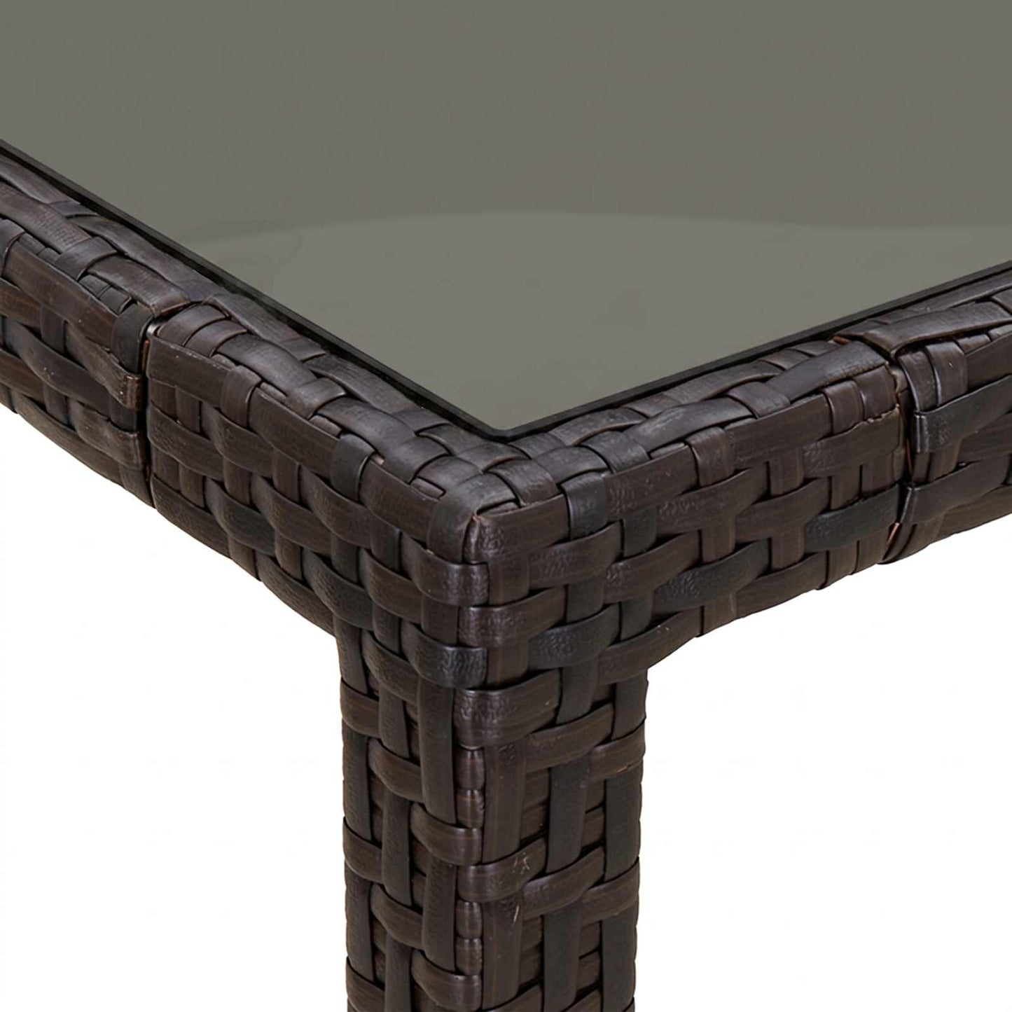 Garden Table Brown 90 x 90 x 75 cm Poly Rattan