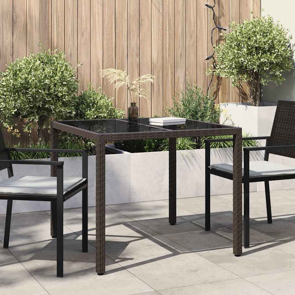 Garden Table Brown 90 x 90 x 75 cm Poly Rattan