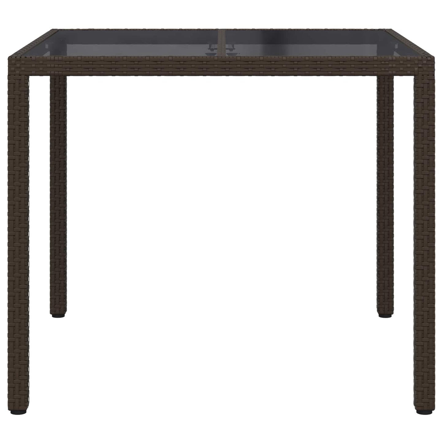 Garden Table Brown 90 x 90 x 75 cm Poly Rattan