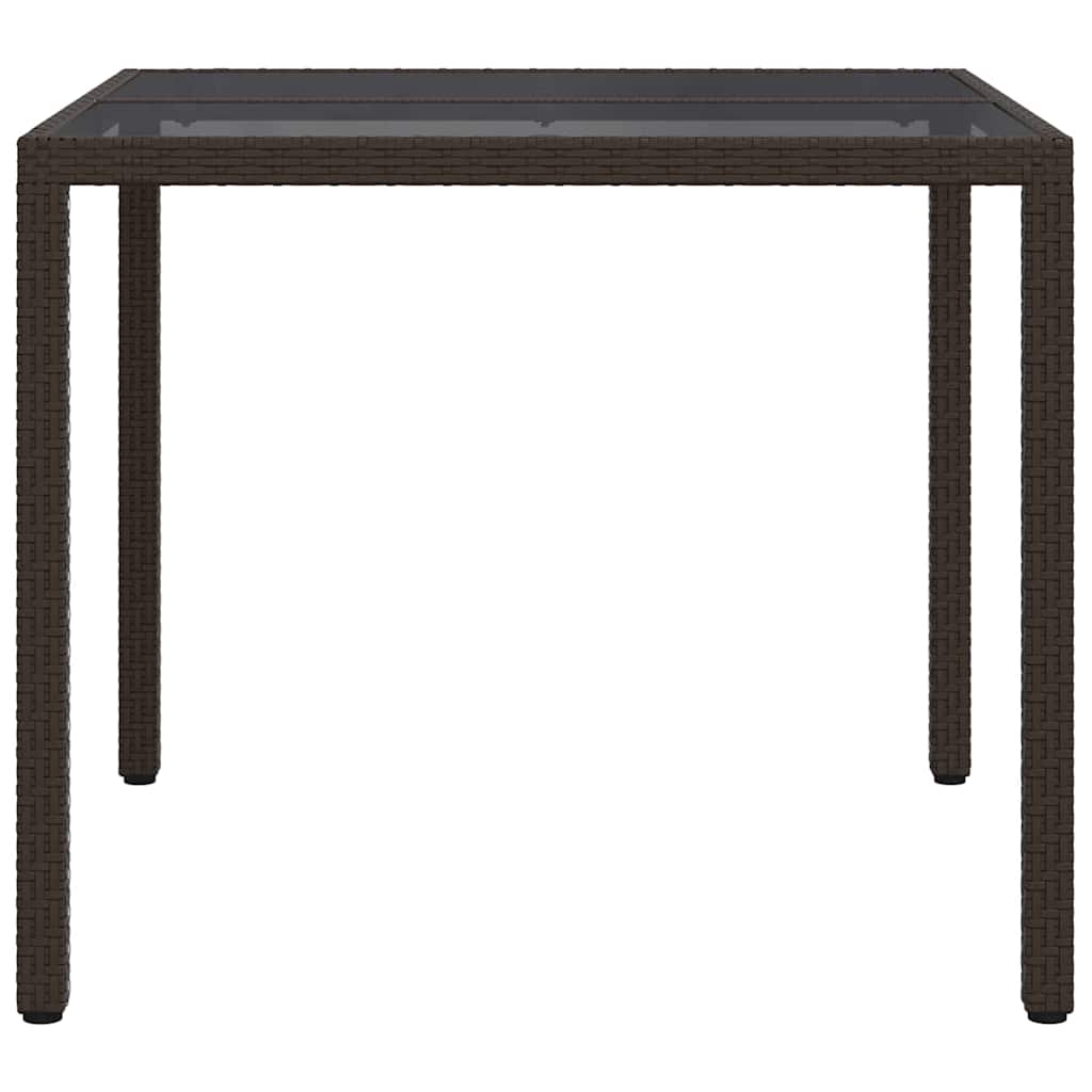 Garden Table Brown 90 x 90 x 75 cm Poly Rattan