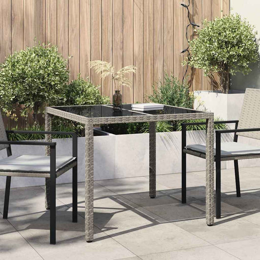 Garden Table Grey 90 x 90 x 75 cm Poly Rattan