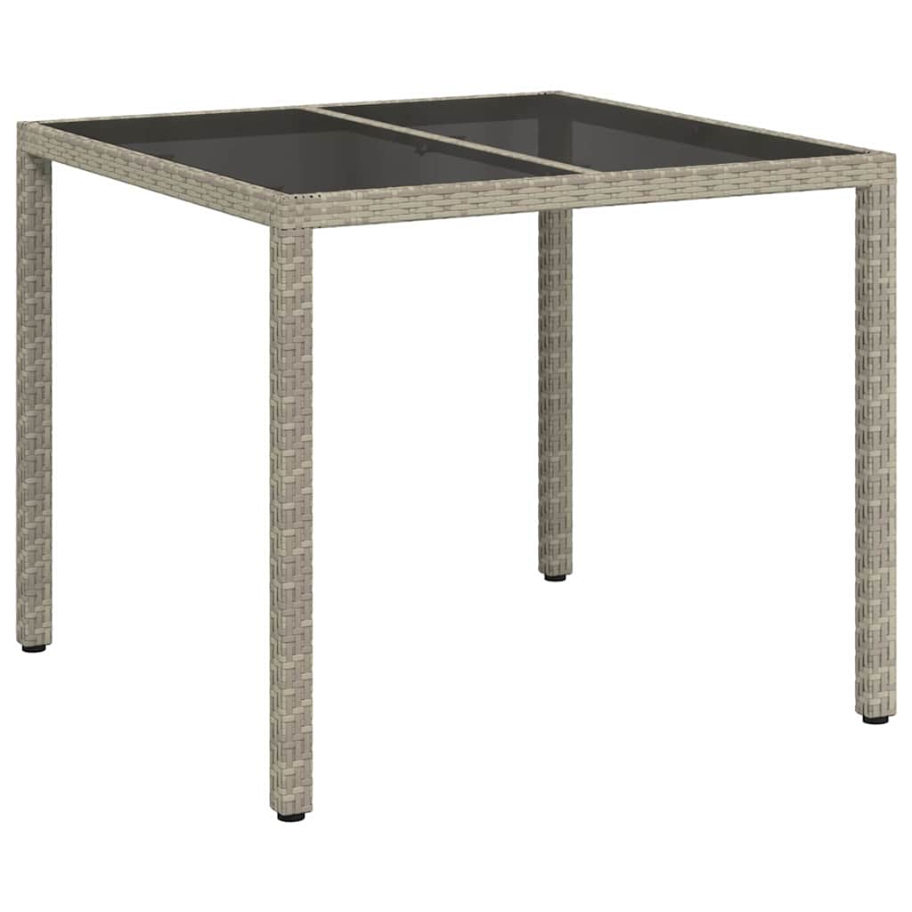 Garden Table Grey 90 x 90 x 75 cm Poly Rattan