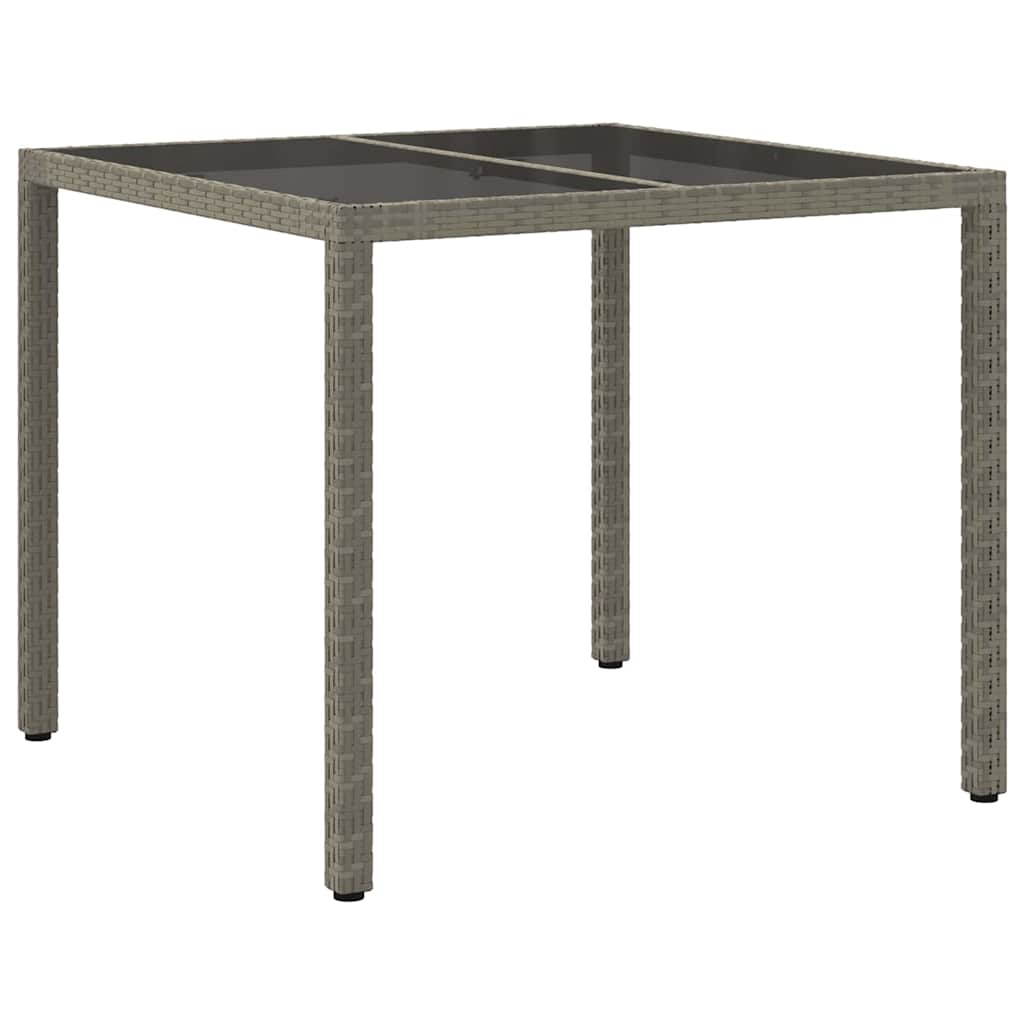 Garden Table Grey 90 x 90 x 75 cm Poly Rattan