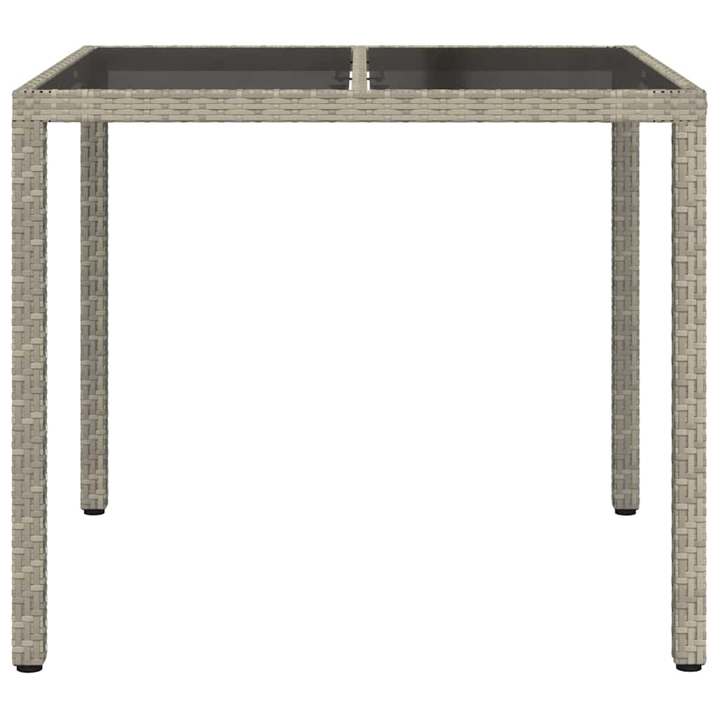 Garden Table Grey 90 x 90 x 75 cm Poly Rattan
