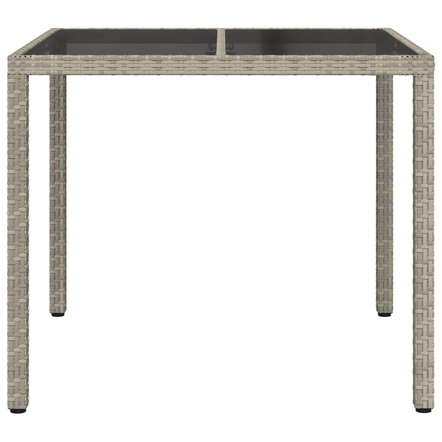 Garden Table Grey 90 x 90 x 75 cm Poly Rattan