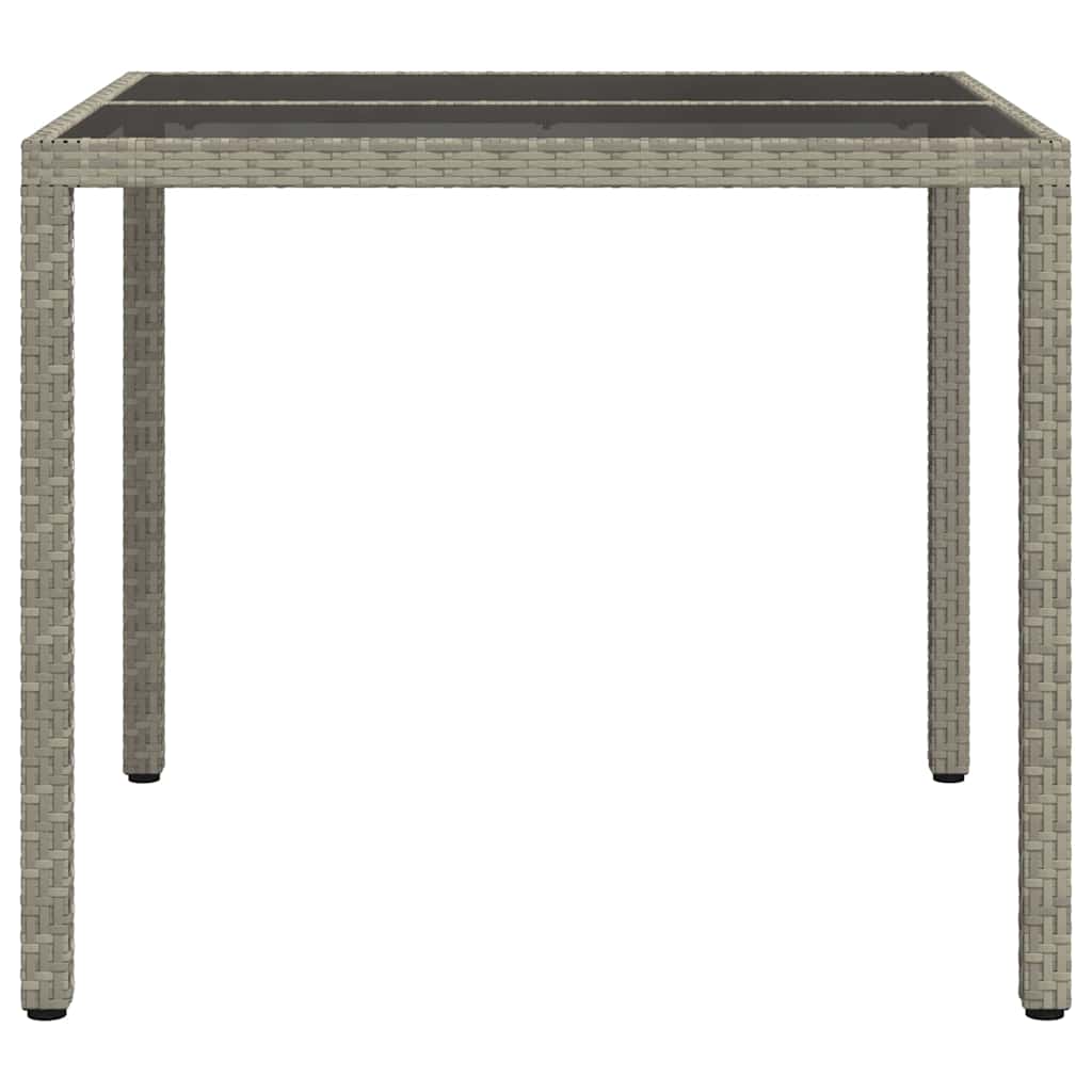 Garden Table Grey 90 x 90 x 75 cm Poly Rattan