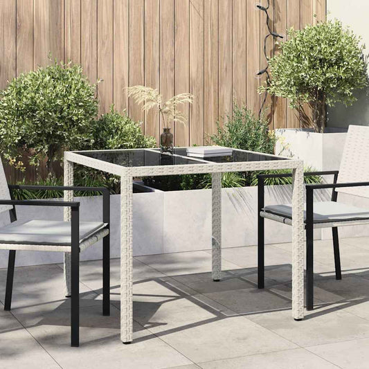 Garden Table White 90 x 90 x 75 cm Poly Rattan