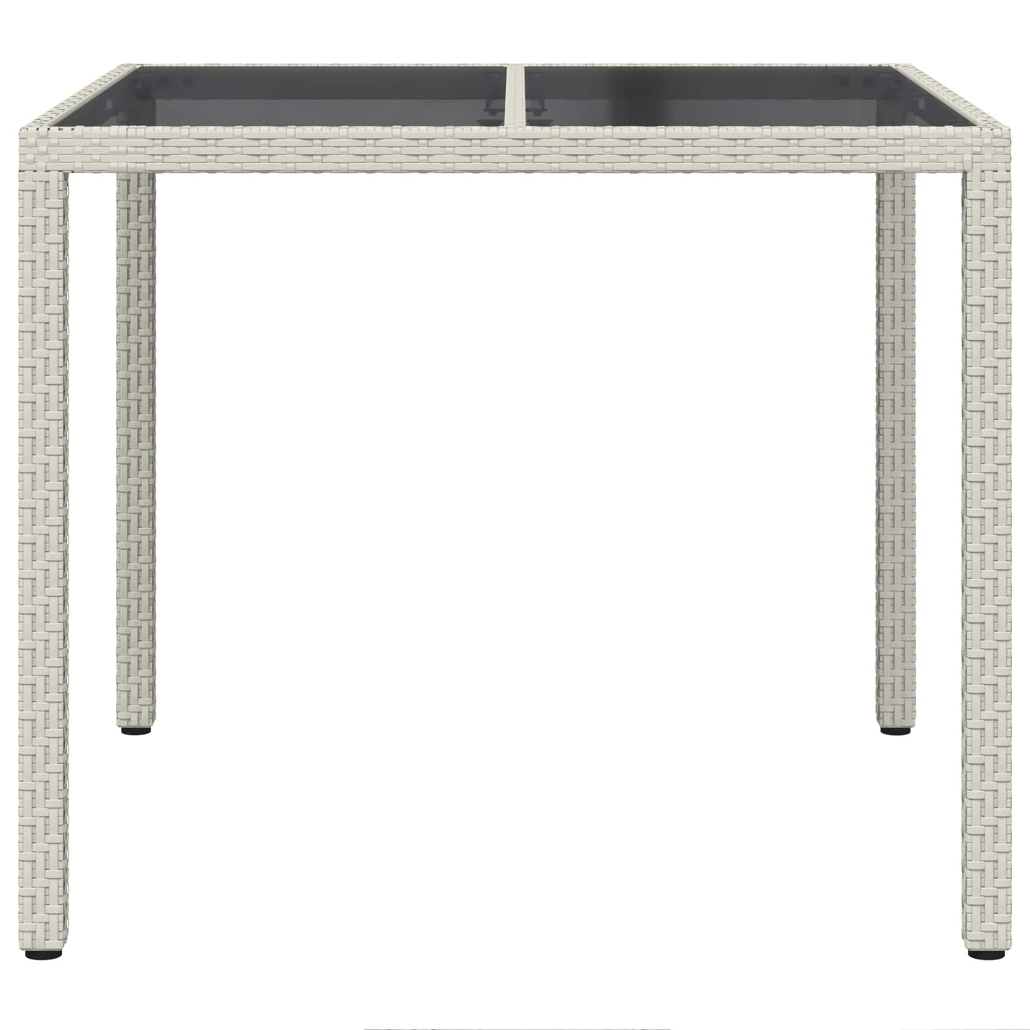 Garden Table White 90 x 90 x 75 cm Poly Rattan