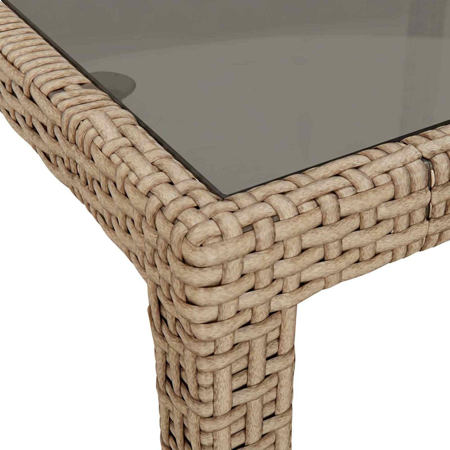Garden Table Beige 90 x 90 x 75 cm Poly Rattan