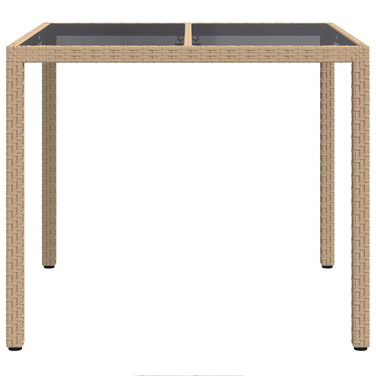 Garden Table Beige 90 x 90 x 75 cm Poly Rattan