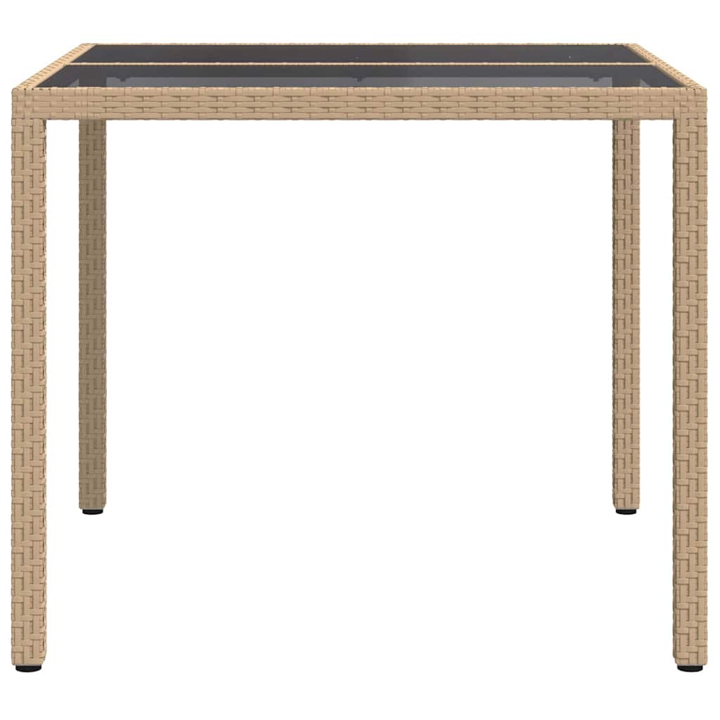 Garden Table Beige 90 x 90 x 75 cm Poly Rattan
