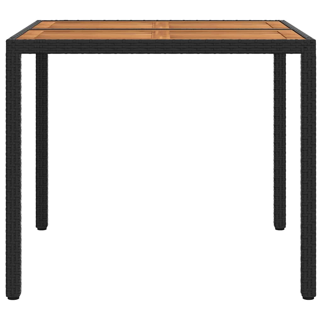 Garden Table Black 90 x 90 x 75 cm Poly Rattan