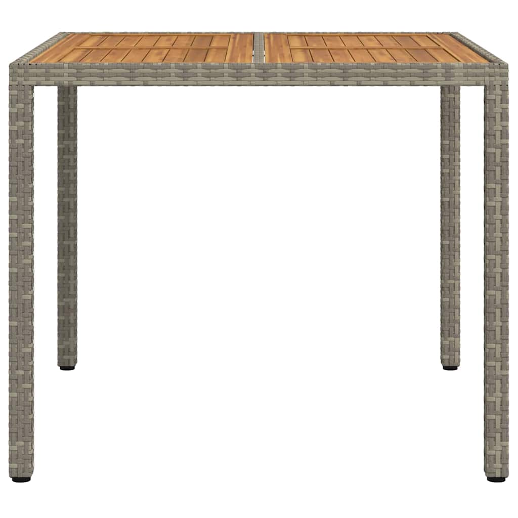 Garden Table Grey 90 x 90 x 75 cm Poly Rattan
