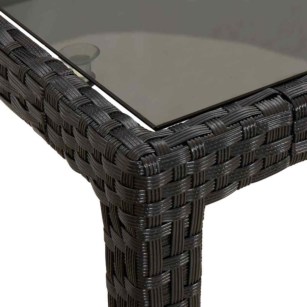 Garden Table Black 150 x 90 x 75 cm Poly Rattan